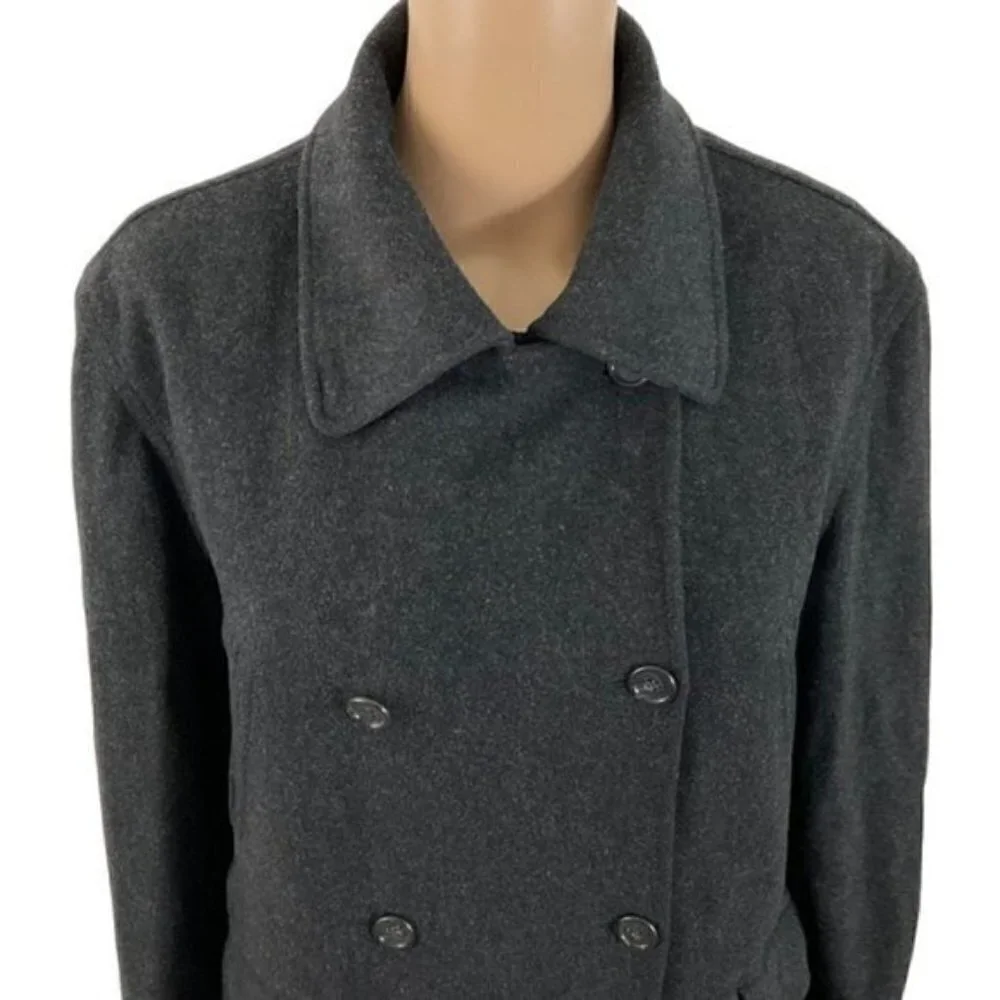 J.Crew Double Breasted Wool Jacket Gray Vintage Size Medium Lined